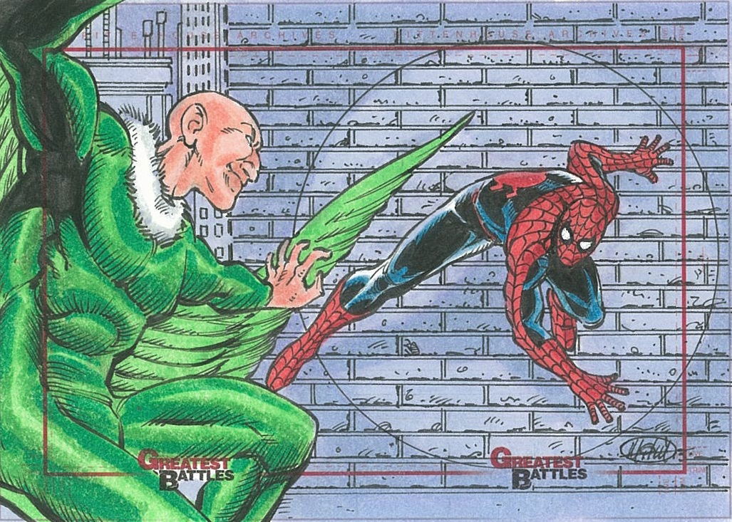 Spiderman vs Vulture Sketch Card, in Mitch Ballard's Sketch cards Comic Art  Gallery Room